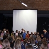 Große Leinwand für Dia-Vortrag