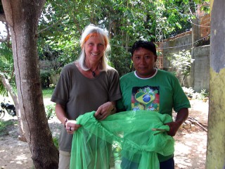 Christina and Antonio are delivering mosquito nets