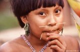 The Yanomami adorn themselves with decorative sticks