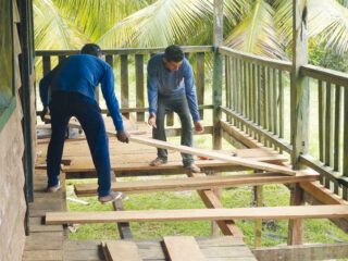 The veranda is being renovated