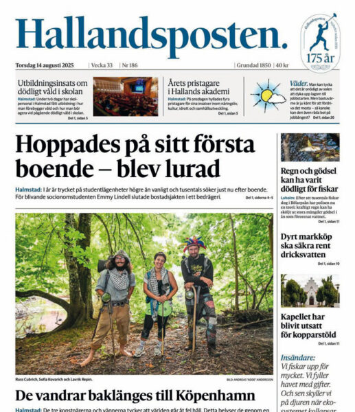 Schwedischer Zeitungsartikel vom Rückwärtsmarsch der Dreien